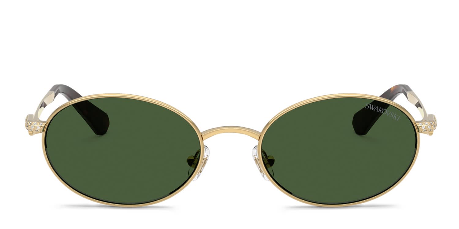 Swarovski SK7033 Gold, Green glasses - Gold / Green - Frontal View