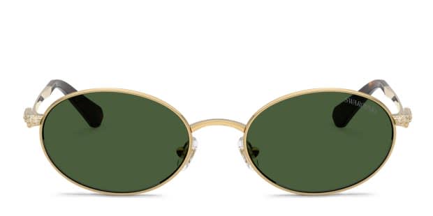 Swarovski SK7033 gold frame with dark green lenses. Lenses  display picture 1