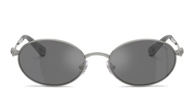 Swarovski SK7033 gunmetal frame with grey mirrored black lenses