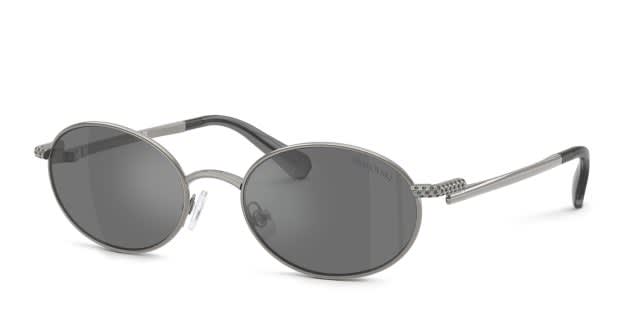 Swarovski SK7033 gunmetal frame with grey mirrored black lenses