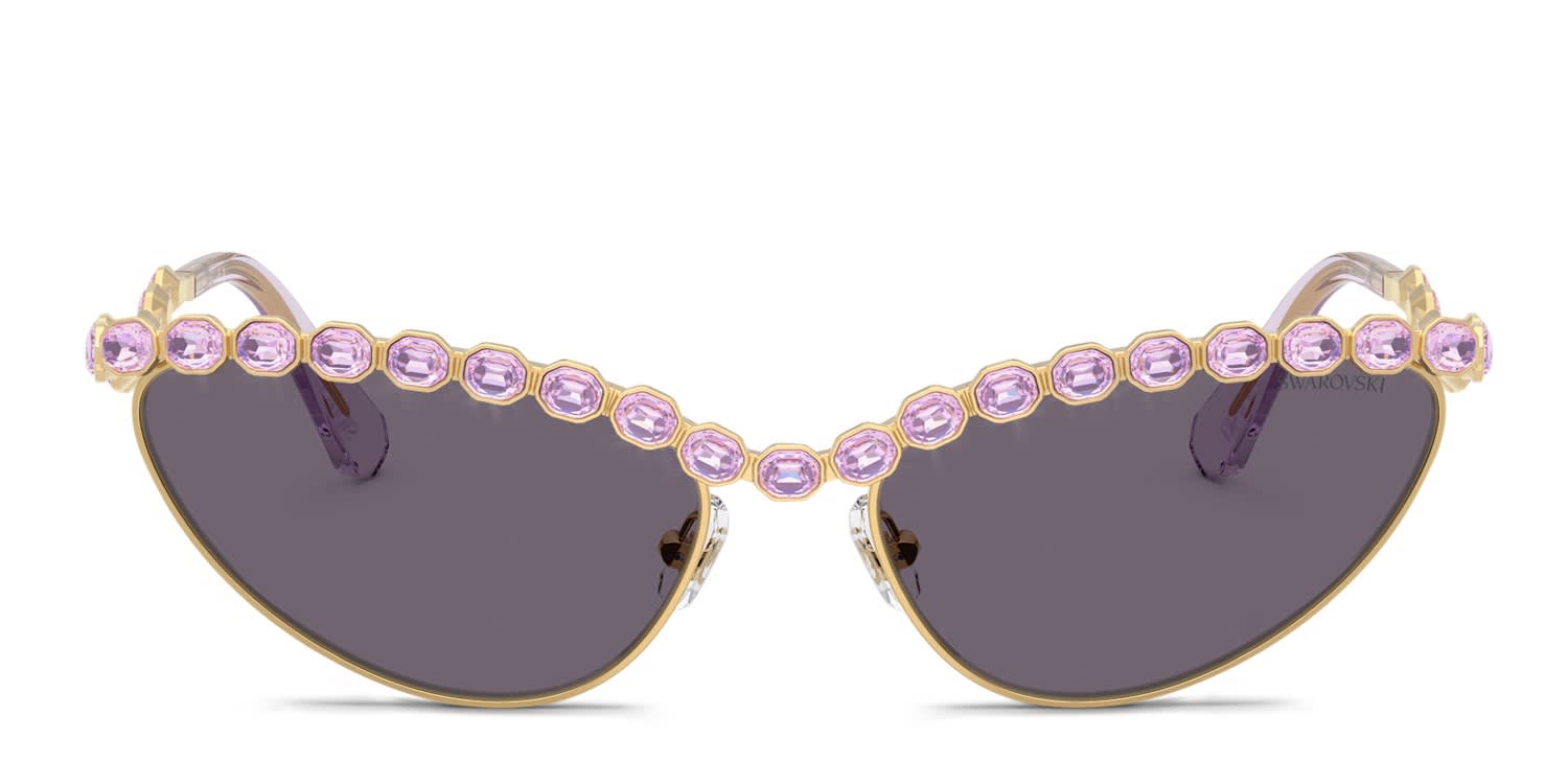 Swarovski SK7030 Gold, Purple glasses - Gold / Purple - Frontal View