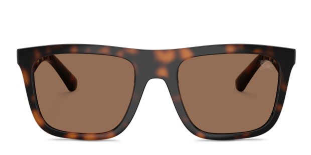 Burberry BE4458U tortoise frame with dark brown lenses. Lenses