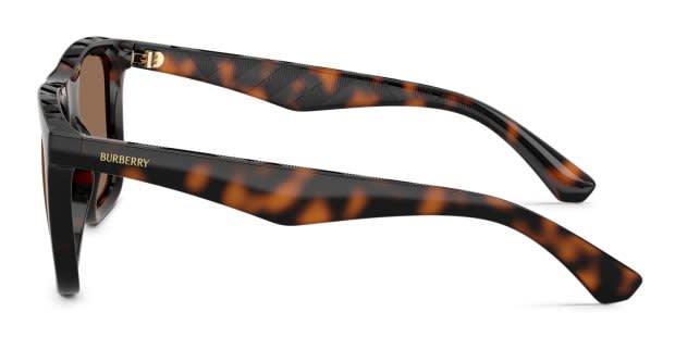Burberry BE4458U tortoise frame with dark brown lenses. Lenses