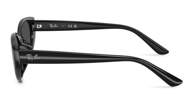 Ray-Ban RB4457D black frame with dark grey lenses. Lenses provide