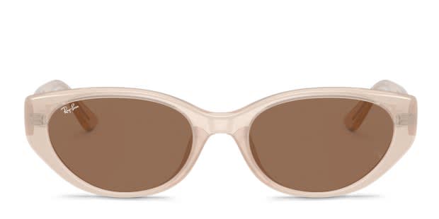 Ray-Ban RB4457D beige frame with dark brown lenses. Lenses  display picture 1