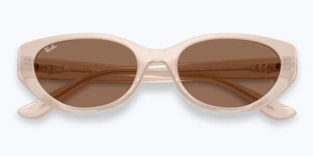 Ray-Ban Sunglasses Bio-Based RB4457D Polished Opal Beige Frame Dark Brown Lenses Ray-Ban Sunglasses RB4457D Bio Based 678673 Polished Opal  main image 3