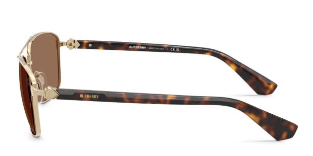 Burberry BE3163 gold frame with dark brown lenses. Lenses provide