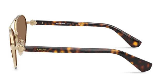 Burberry BE3165 gold frame with dark brown lenses. Lenses provide