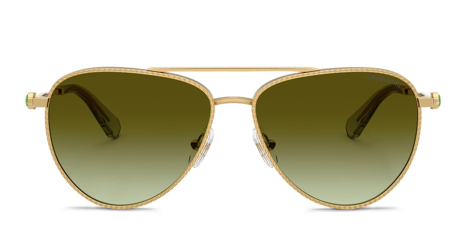 Swarovski SK7031 Gold, Brown glasses - Gold / Brown - Frontal View