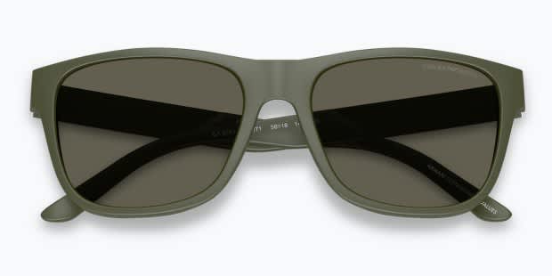 Emporio Armani EA4243 green frame with dark brown lenses. Lenses