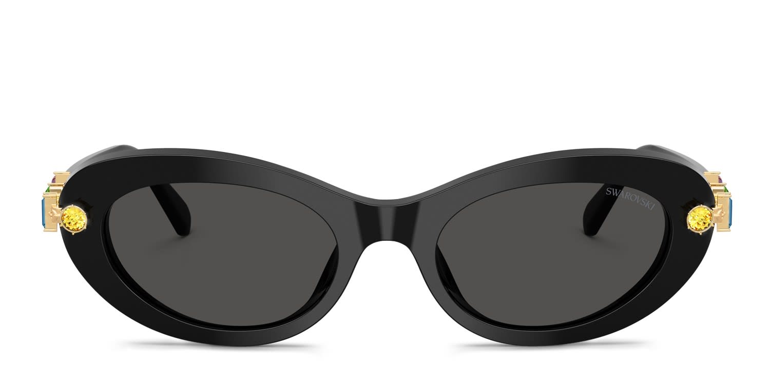 Swarovski SK6042 Black, Gray glasses - Black / Gray - Frontal View