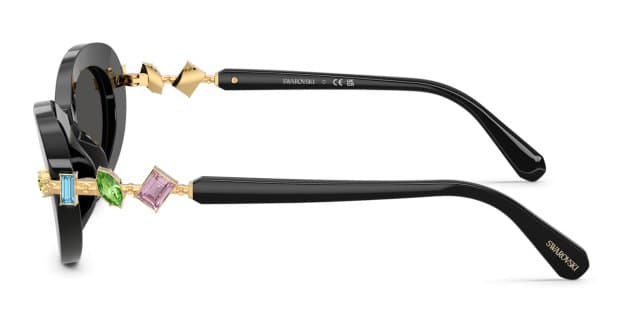 Swarovski SK6042 black frame with dark grey lenses. Lenses provide