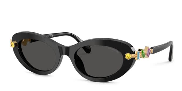 Swarovski SK6042 black frame with dark grey lenses. Lenses provide