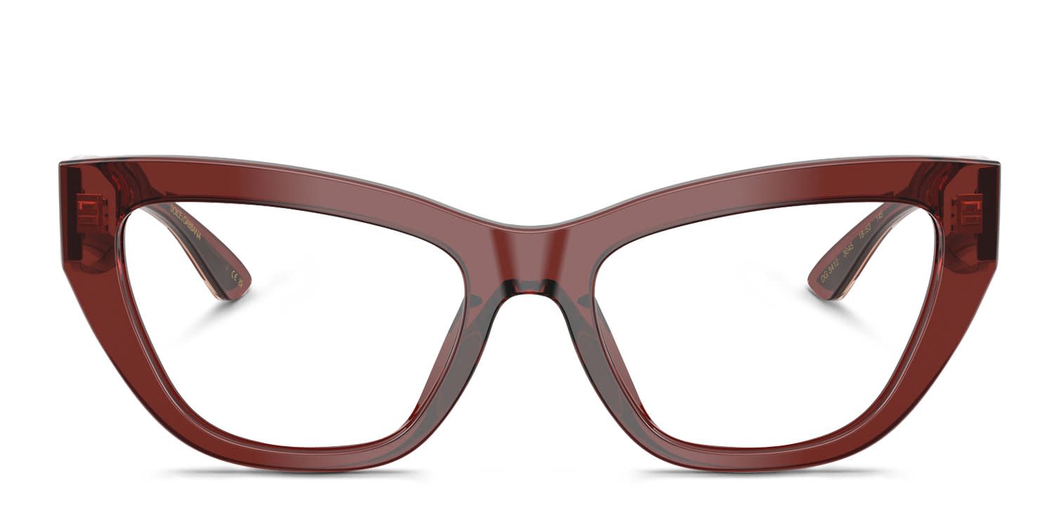 Dolce & Gabbana Red and Clear Sunglasses Dolce & Gabbana Red Clear Rectangular Glasses DG3015 550 51  main image 2