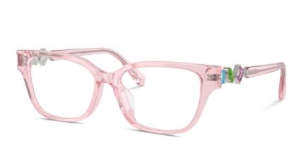 Swarovski SK2049D Clear, Pink glasses - Clear / Pink - Angle View