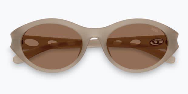 Diesel DL3005U clear , gray frame with dark brown lenses. Lenses