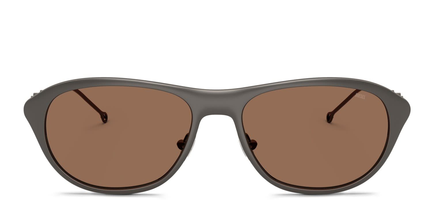 Diesel DL1011 Gunmetal, Brown glasses - Gunmetal / Brown - Frontal View