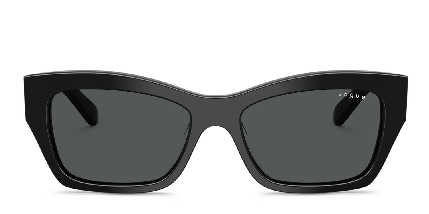 Coach HC8449U black frame with grey solid lenses. Lenses provide