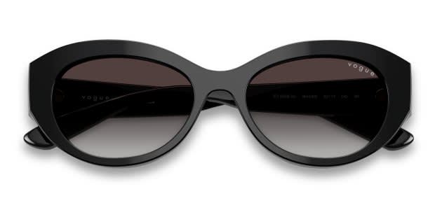 Vogue Black and Gray Sunglasses with Case Vogue Eyewear VO5571S M (53 - 21) with Grey lenses and Black  main image 2