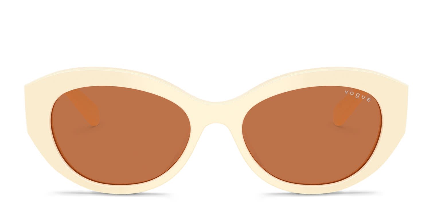 Vogue VO5659SU White, Brown glasses - White / Brown - Frontal View