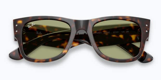Ray-Ban RB0840S Mega Wayfarer tortoise frame with bottle green