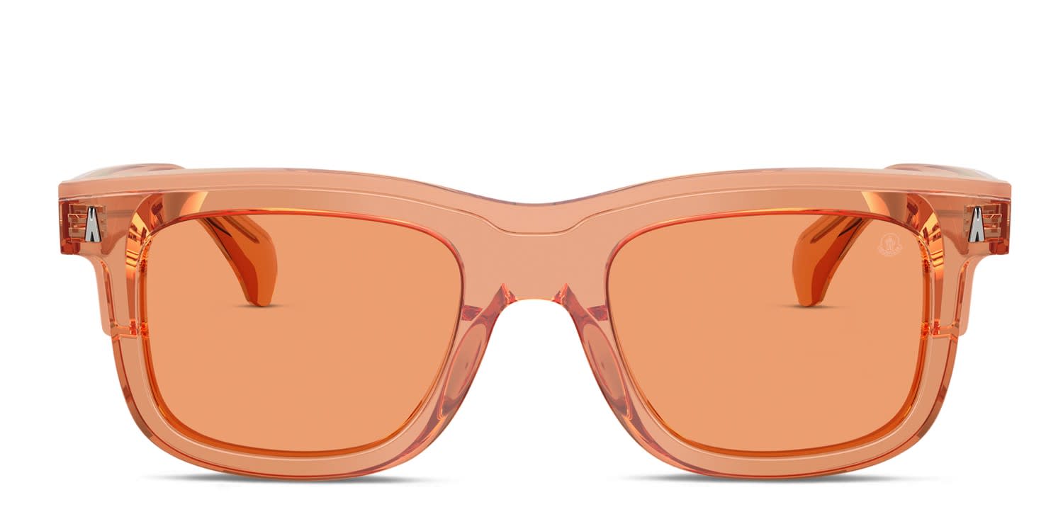 Moncler ME6004 Clear, Beige glasses - Clear / Beige / Orange - Frontal View