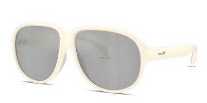 Moncler ME8001 Beige glasses - Beige / Silver - Angle View