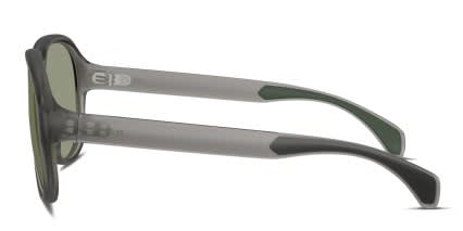 Moncler ME8001 Clear, Gray glasses - Clear / Gray / Green - Side View