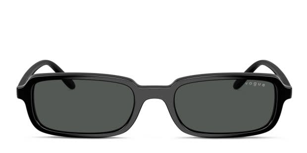 Vogue VO5666S black frame with dark grey lenses. Lenses provide