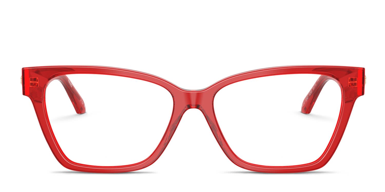 Versace VE3382 Clear, Red glasses - Clear / Red - Frontal View
