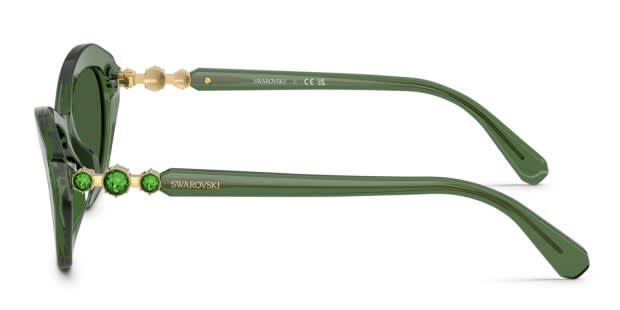 Swarovski SK6048 green frame with dark green lenses. Lenses