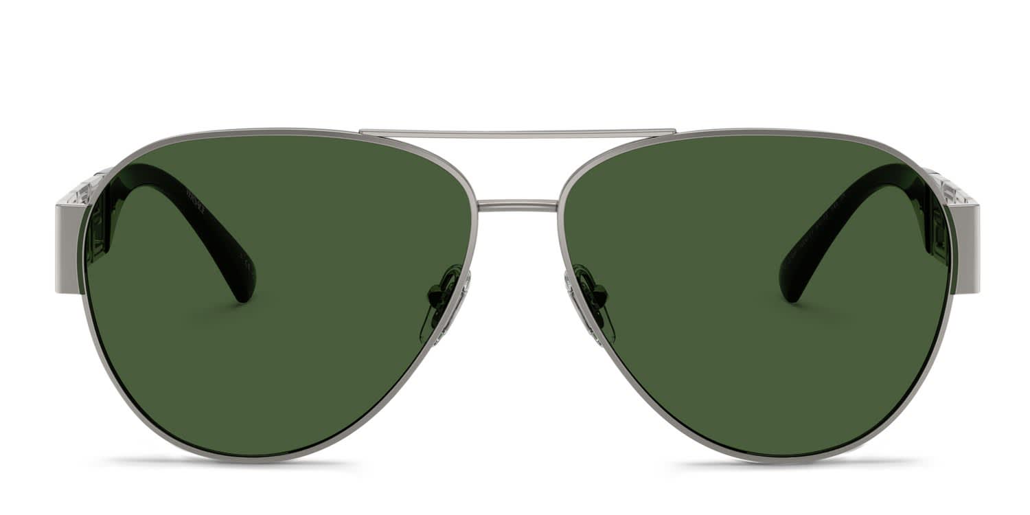 Versace VE2289 Gunmetal, Green glasses - Gunmetal / Green - Frontal View