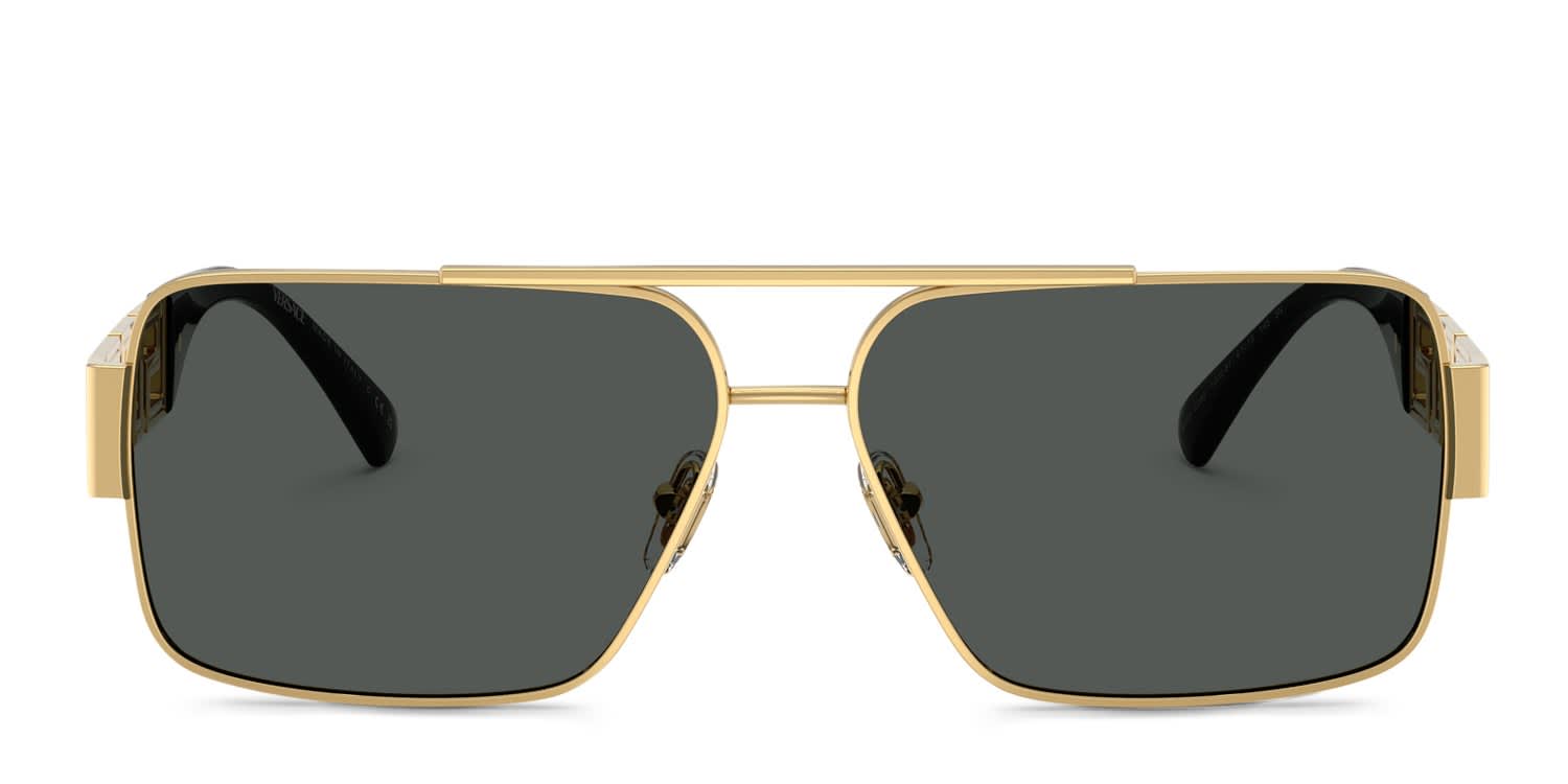 Versace VE2290 Gold, Gray glasses - Gold / Gray - Frontal View