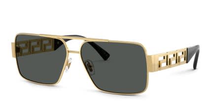 Versace VE2290 Gold, Gray glasses - Gold / Gray - Angle View