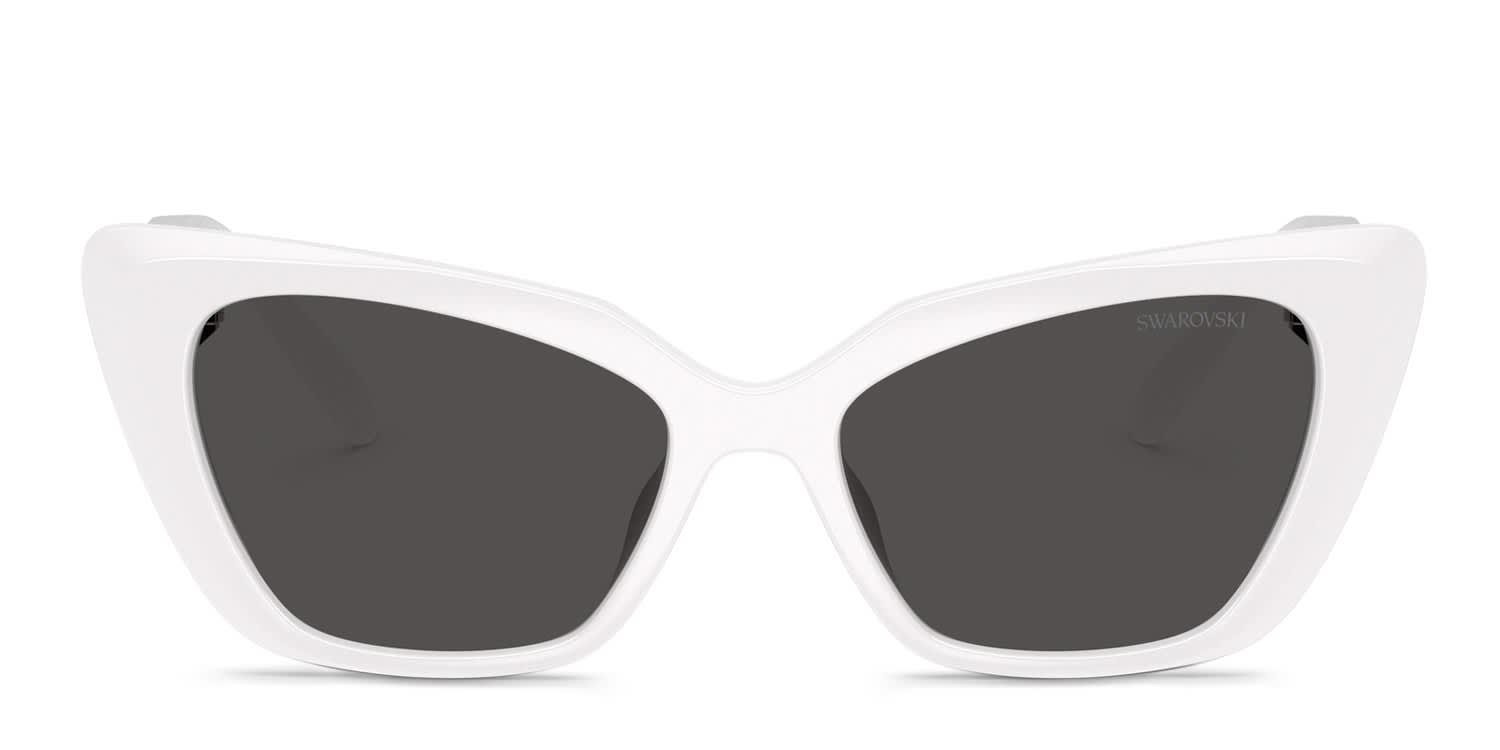 Swarovski SK6047 white frame with dark grey lenses. Lenses provide