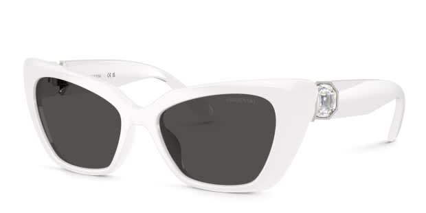 Swarovski SK6047 white frame with dark grey lenses. Lenses provide