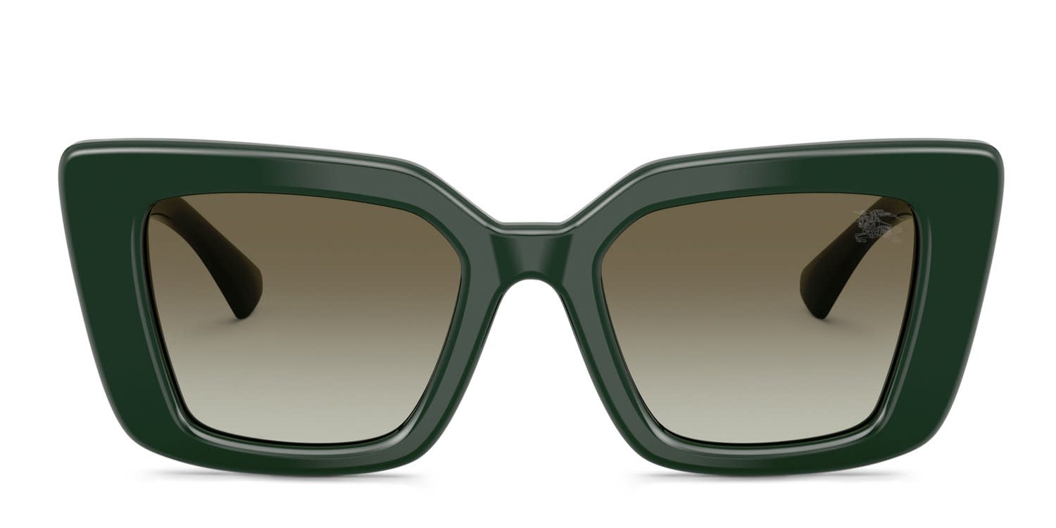RARE ? NIB Burberry Olive Cat-Eye Sunglasses Green Lenses 54-17-14 Burberry BE4471 green frame with green gradient lenses  main image 2