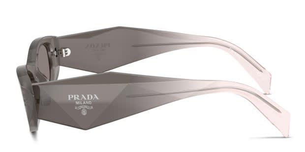 Prada PRB16S gray frame with dark grey lenses. Lenses provide 100
