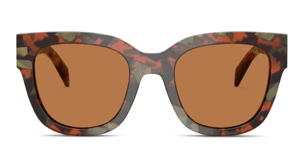 Prada PRC04S tortoise frame with brown lenses. Lenses provide 100