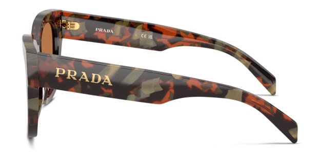 Prada PRC04S tortoise frame with brown lenses. Lenses provide 100