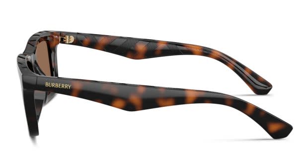 Burberry BE4475U tortoise frame with dark brown lenses. Lenses