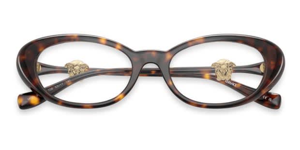 Versace Tortoiseshell Round-Edge Women\'s Optical Glasses with Gold Accents Versace VE1175B Women main image 3