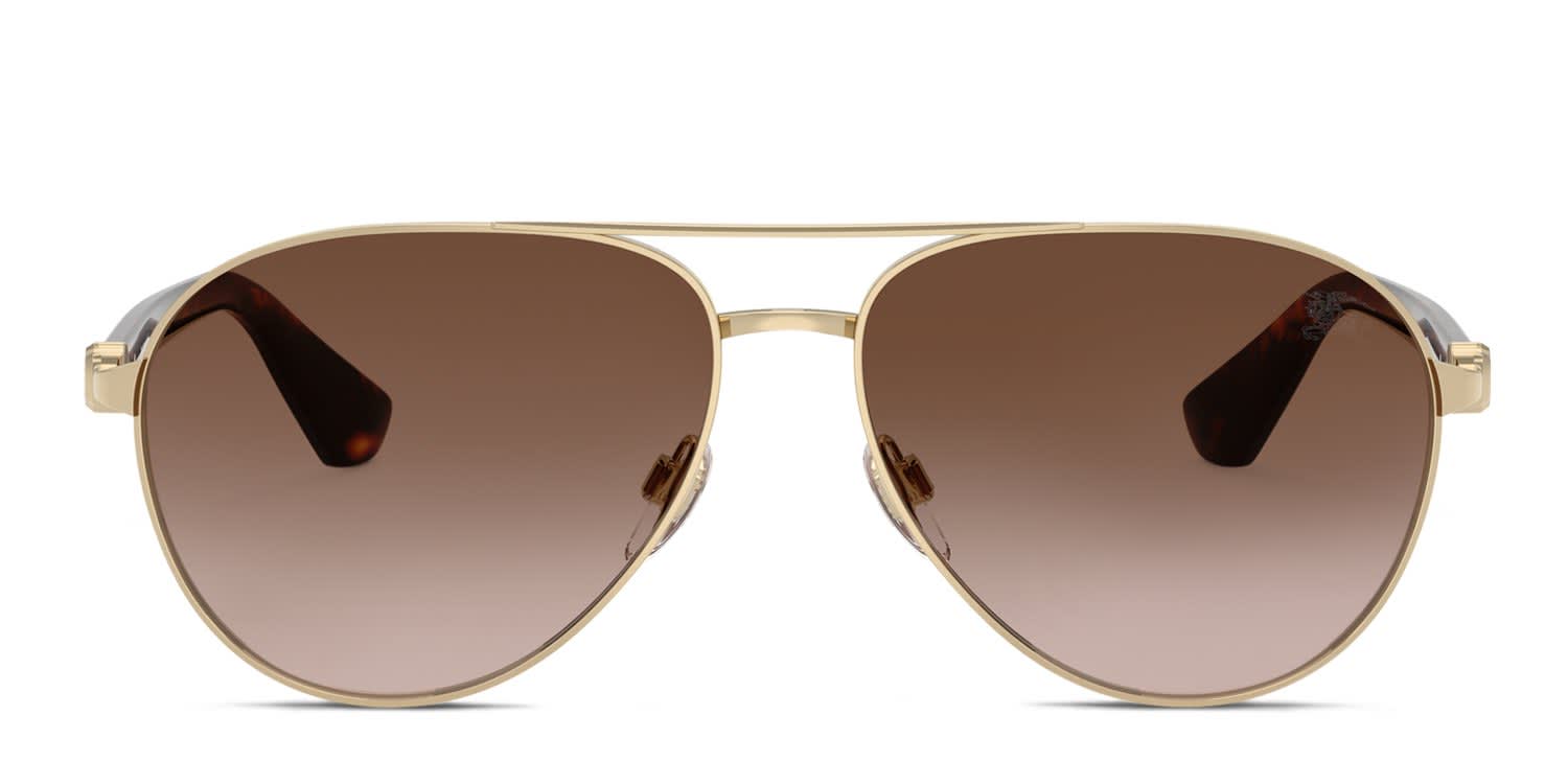 Burberry BE3167 Gold, Brown glasses - Gold / Brown - Frontal View