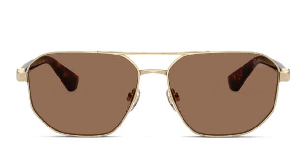Burberry BE3166 gold frame with dark brown lenses. Lenses provide