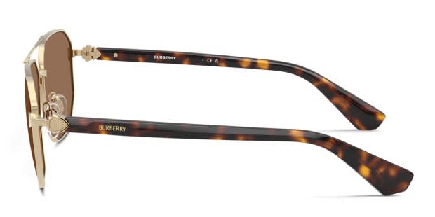 Burberry BE3166 gold frame with dark brown lenses. Lenses provide