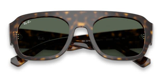 Ray-Ban RB2218 tortoise frame with green lenses. Lenses provide