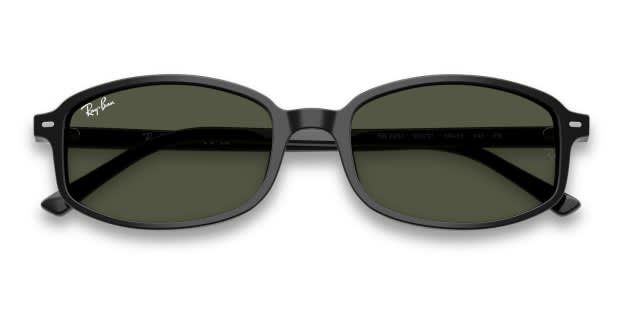 Ray-Ban RB2232 black frame with green lenses. Lenses provide 100