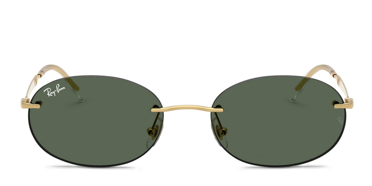 Ray-Ban RB3767 Gold, Green glasses - Gold / Green - Frontal View