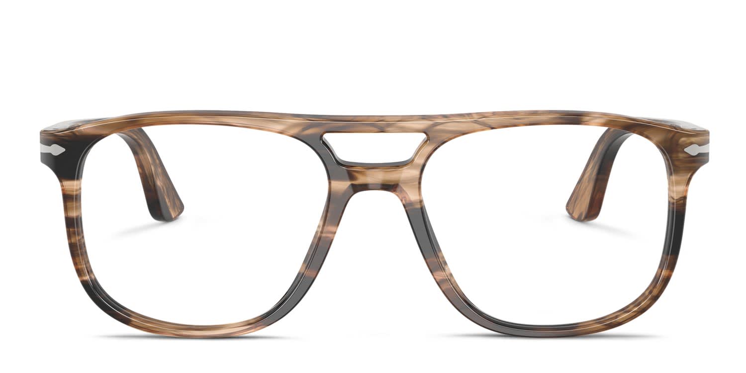 Persol PO3329V Greta Multicolor, Black, Brown glasses - Multicolor / Black / Brown - Frontal View