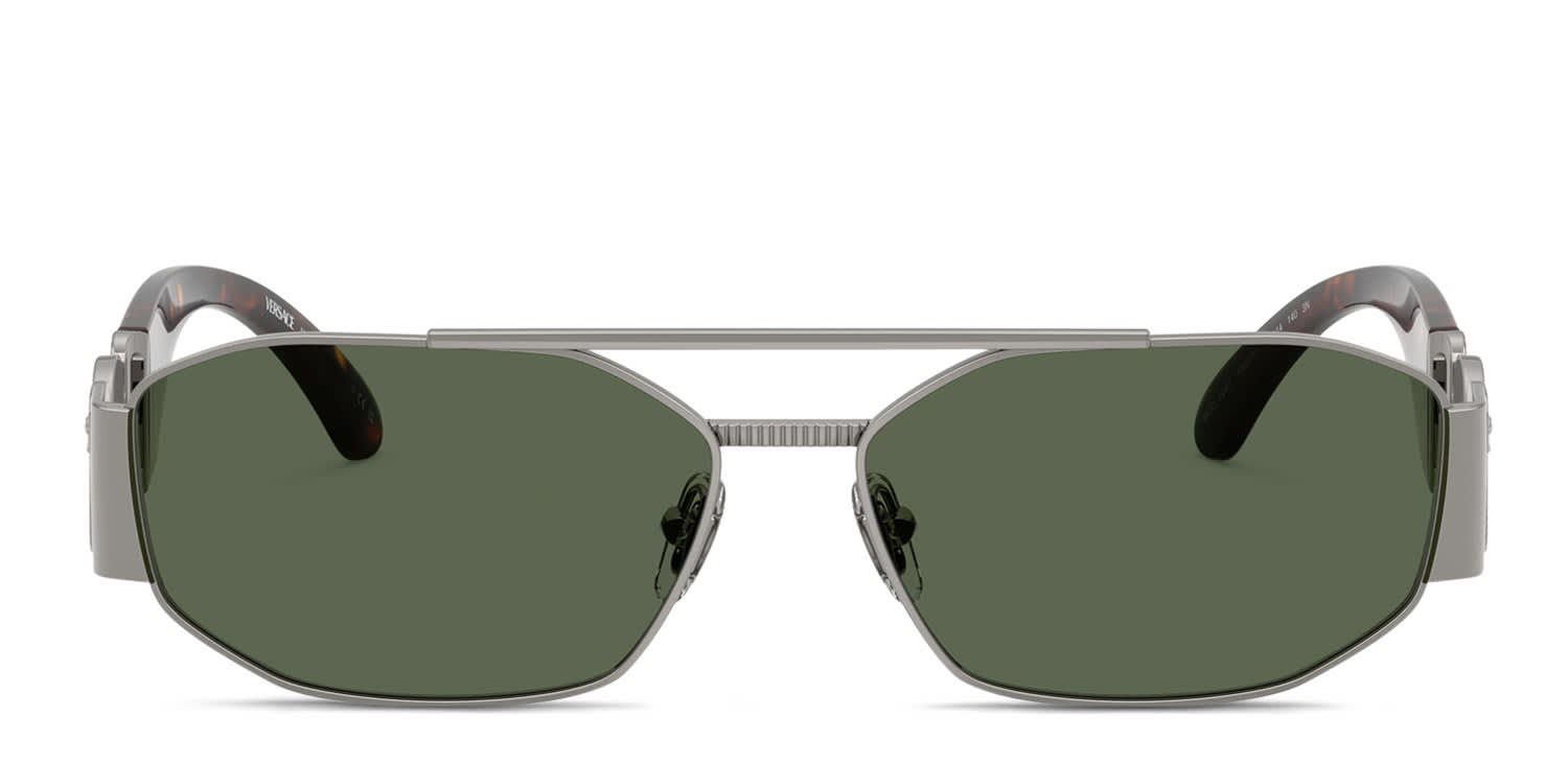 Versace VE2287 Gunmetal, Green glasses - Gunmetal / Green - Frontal View
